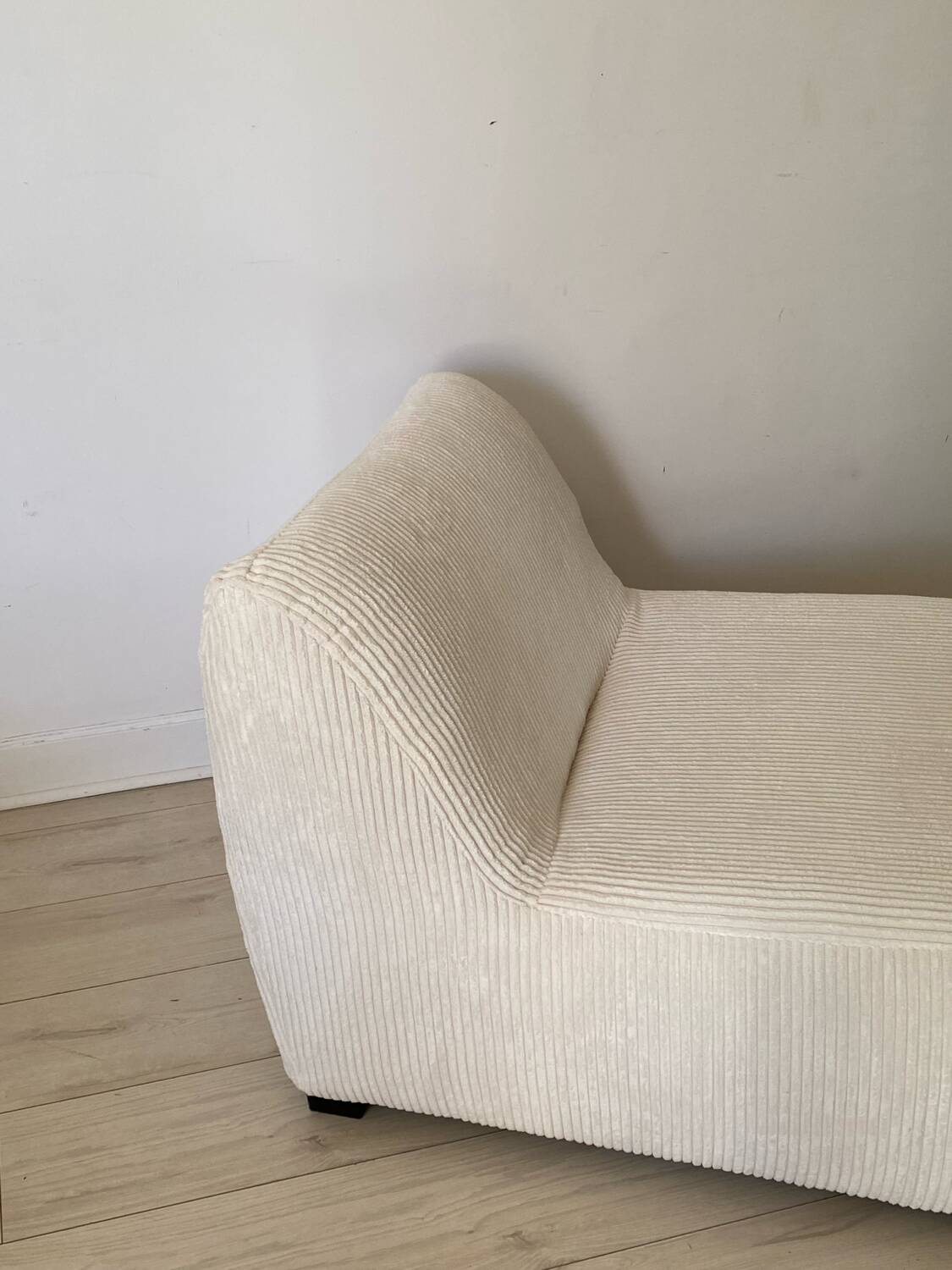 White corduroy armchair