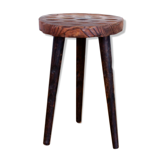 Tabouret de ferme en bois massif