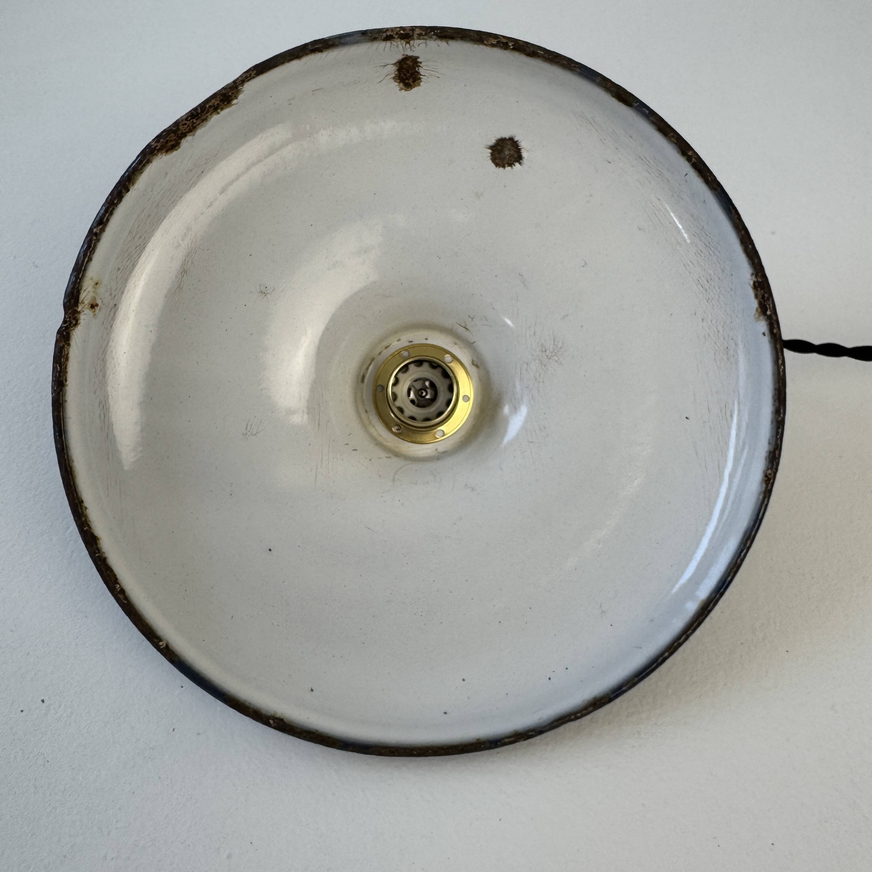 Old industrial enamel suspension night blue