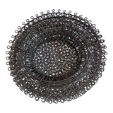 6 black metal serving plates