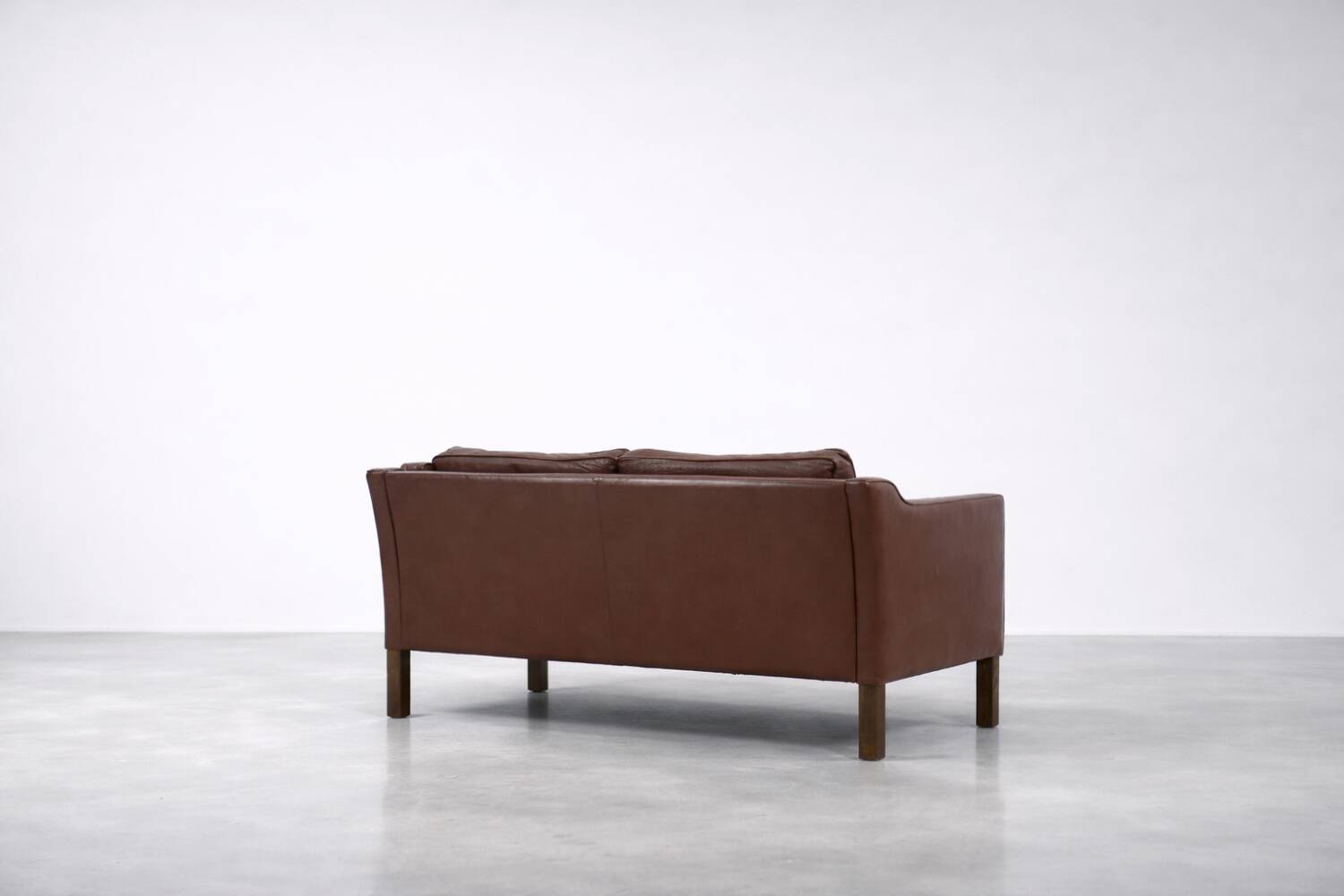 Vintage Mid-Century Scandinavian Modern Brown Leather Sofa, 1970s