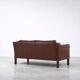 Vintage Mid-Century Scandinavian Modern Brown Leather Sofa, 1970s