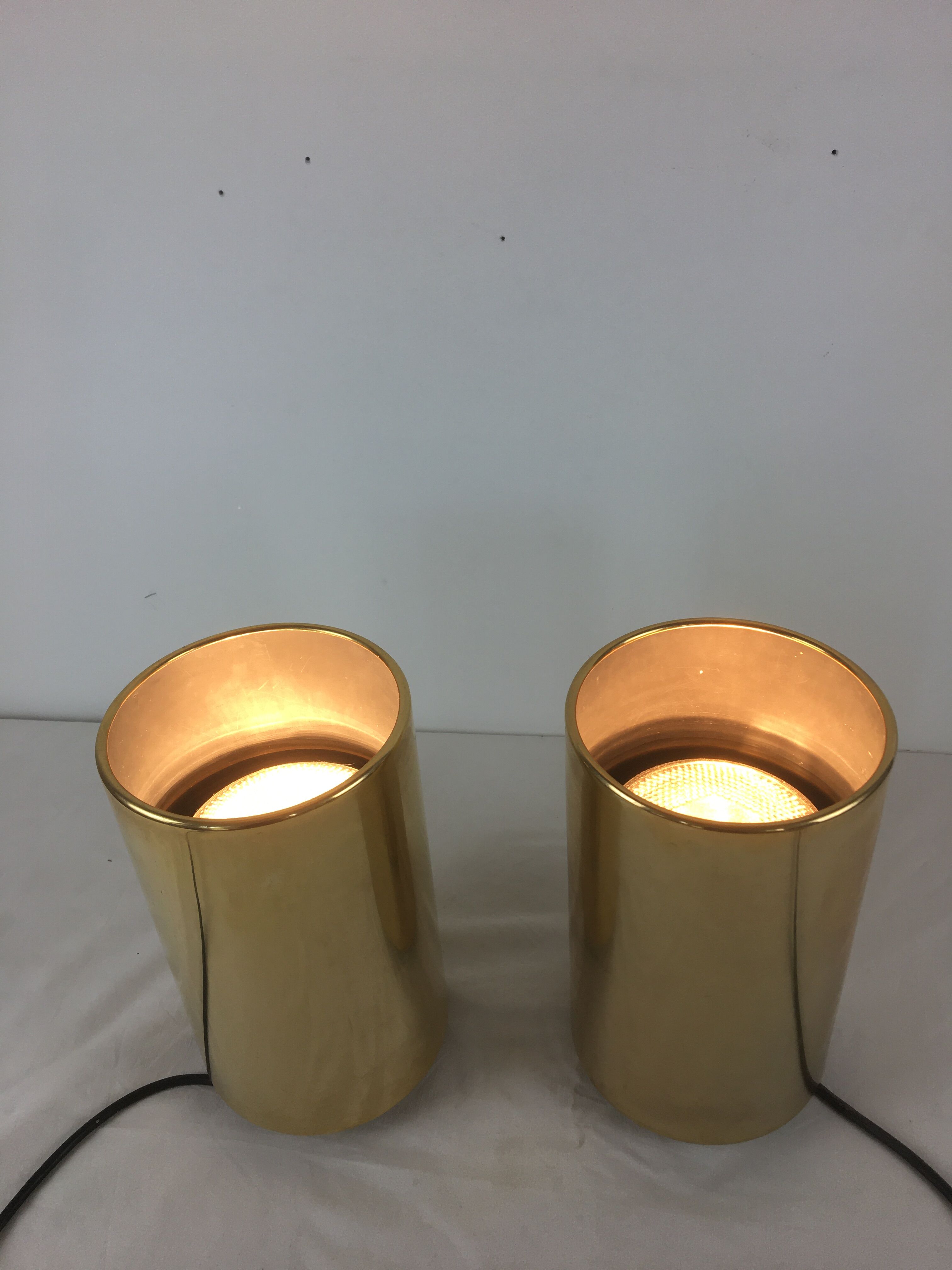 Pair of table lamps in brass model corfu by Roger Nathan