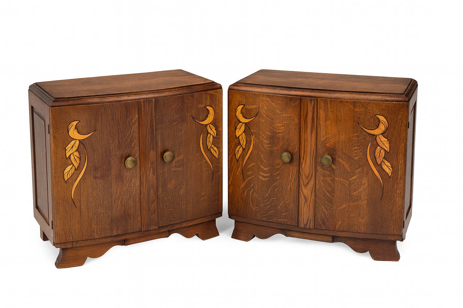 Pair of vintage art deco bedside tables from the 1950s