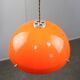 Space Age Italian Orange Plexiglass Pendant Lamp, 1970s
