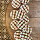 Set of 12 vintage dessert plates, Sousse model by Digoin Sarreguemines.
