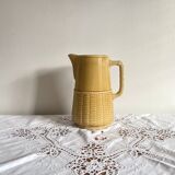 Grand pichet cruche en céramique ocre Sarreguemines art de la table vintage