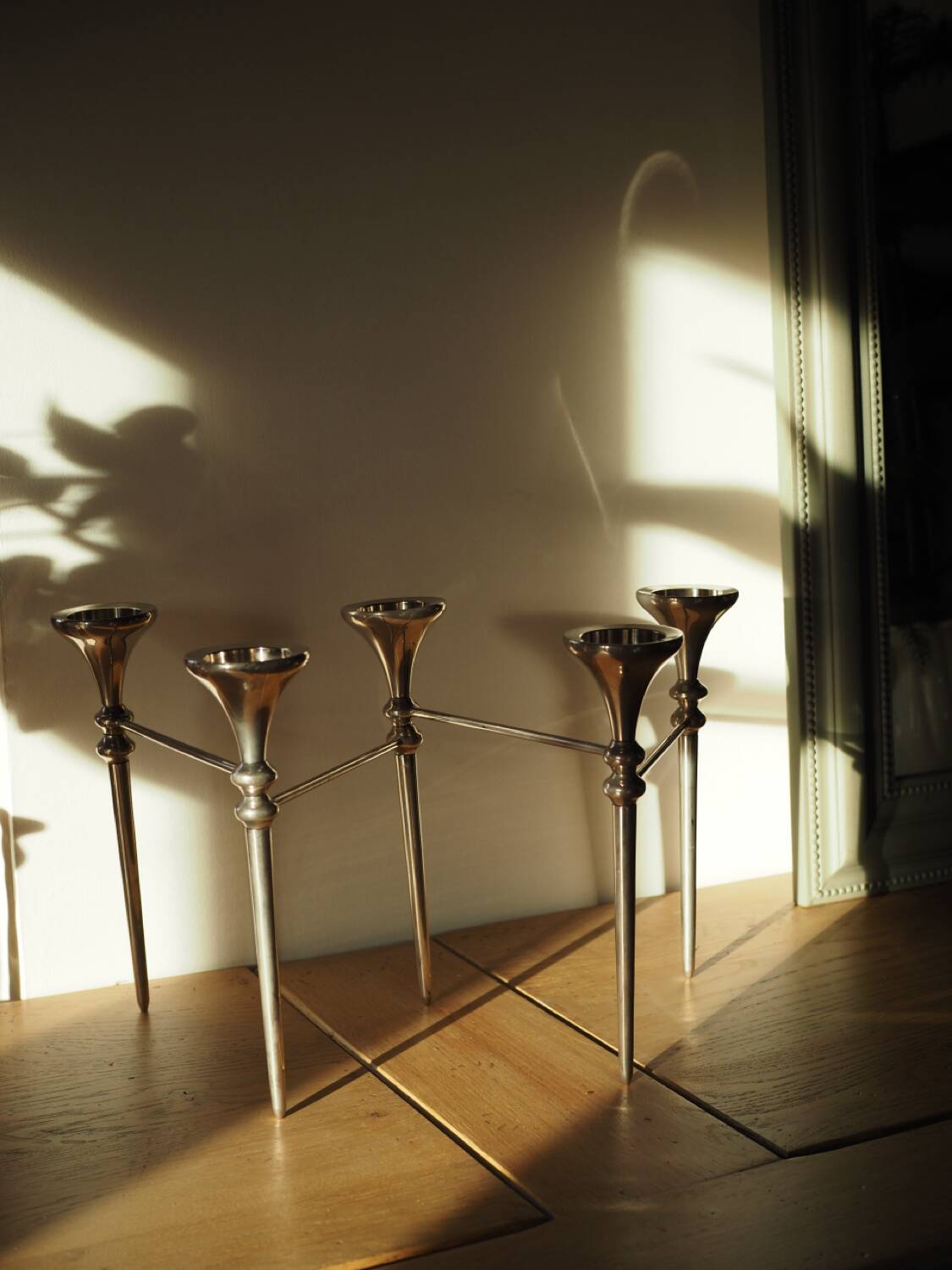 Scandinavian chrome modular candle holder 1960