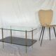 Table basse années 50 verre et laiton