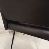 Vintage armchair in skai and black metal 60s