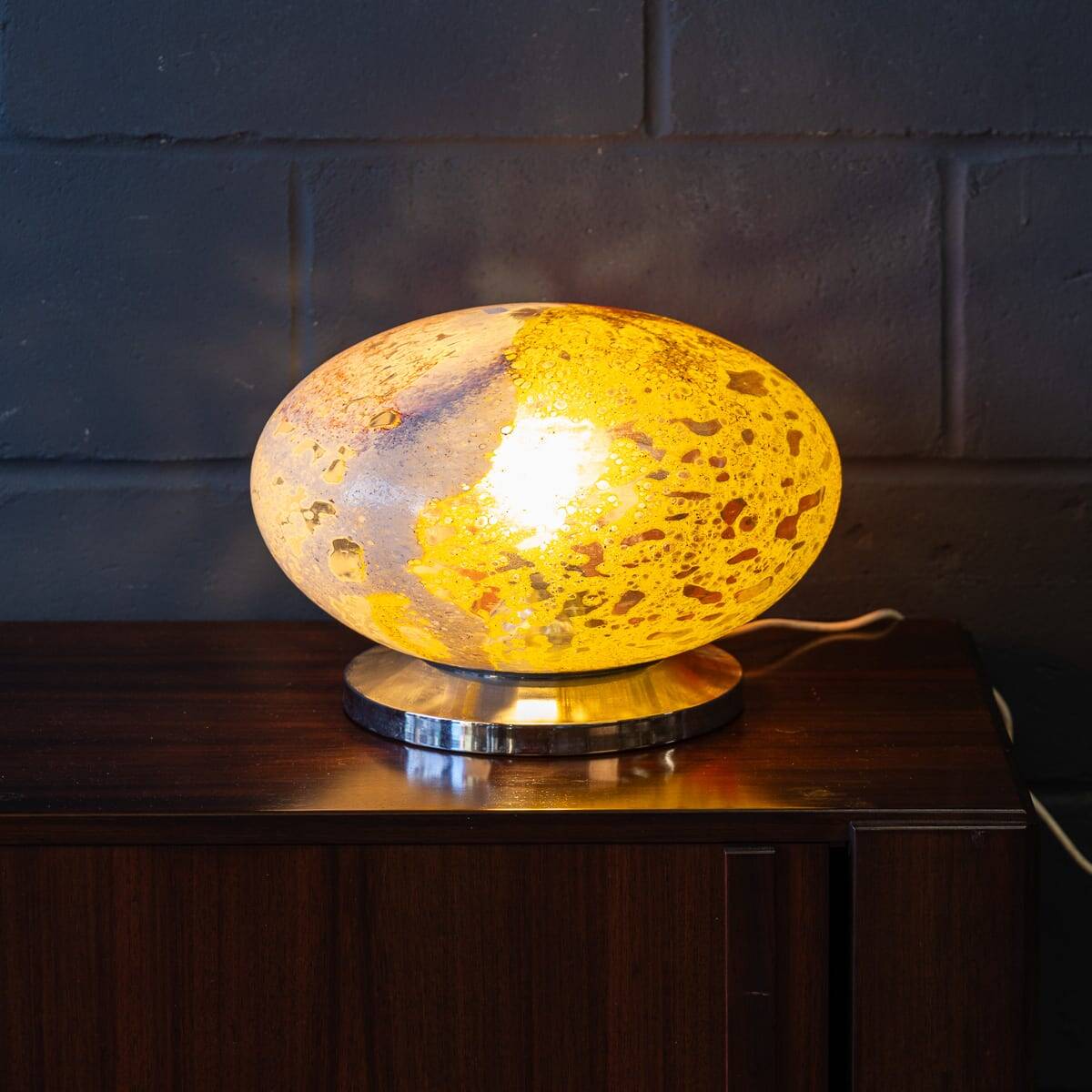 Vintage 20thc italian murano art glass table lamp c.1970