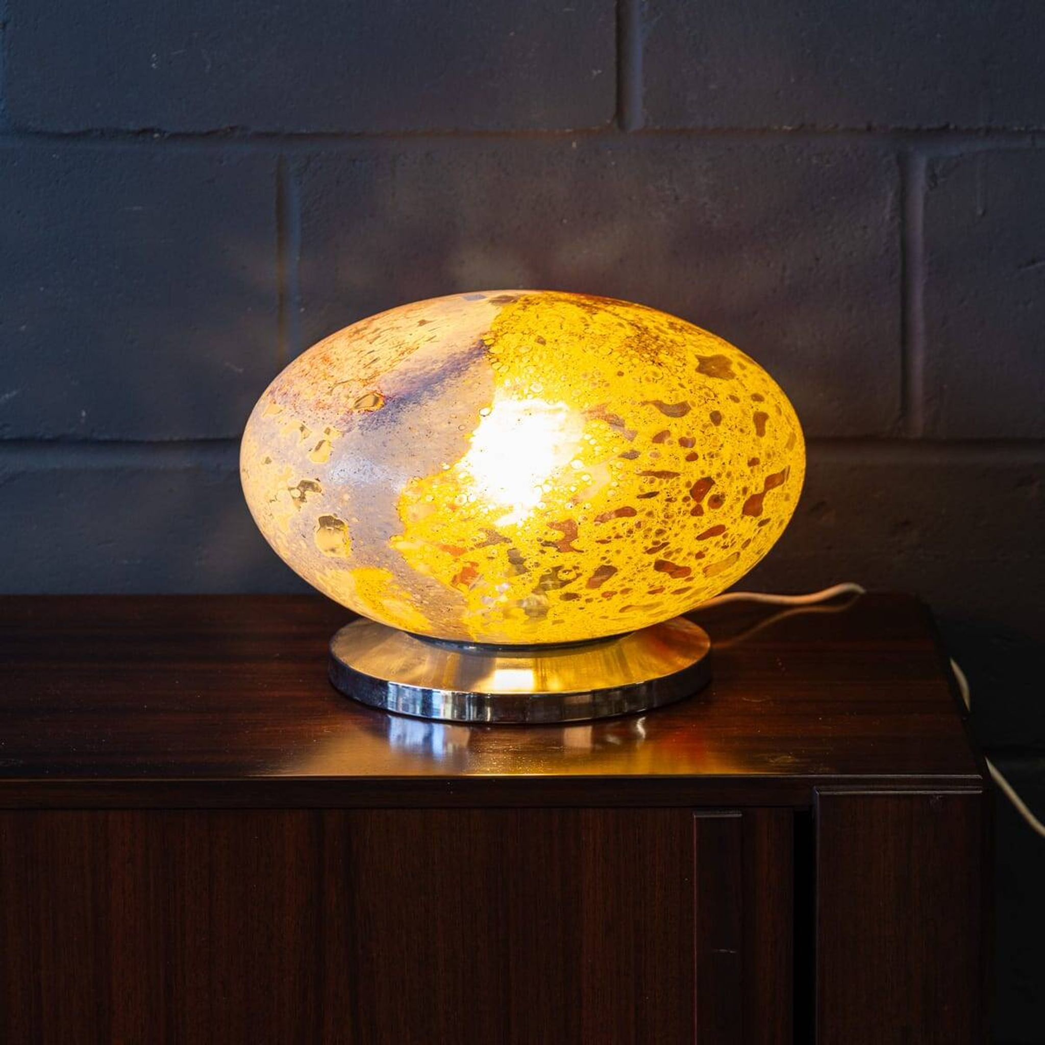 Vintage 20thc italian murano art glass table lamp c.1970