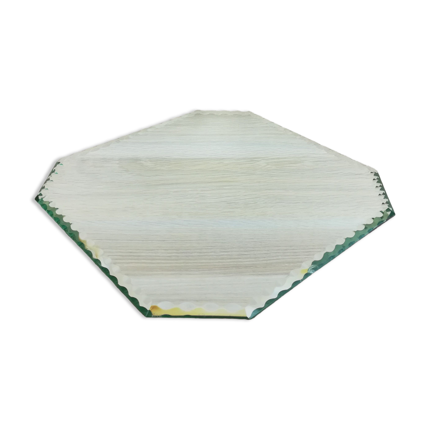 Mirror octagonal chiseled tray 24x24cm