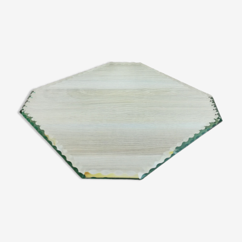 Mirror octagonal chiseled tray 24x24cm