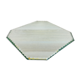 Mirror octagonal chiseled tray 24x24cm