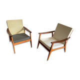Pair of Scandinavian teak armchairs