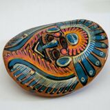 Mexican mask in colored terracotta, 1970s, Mexican