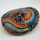 Mexican mask in colored terracotta, 1970s, Mexican