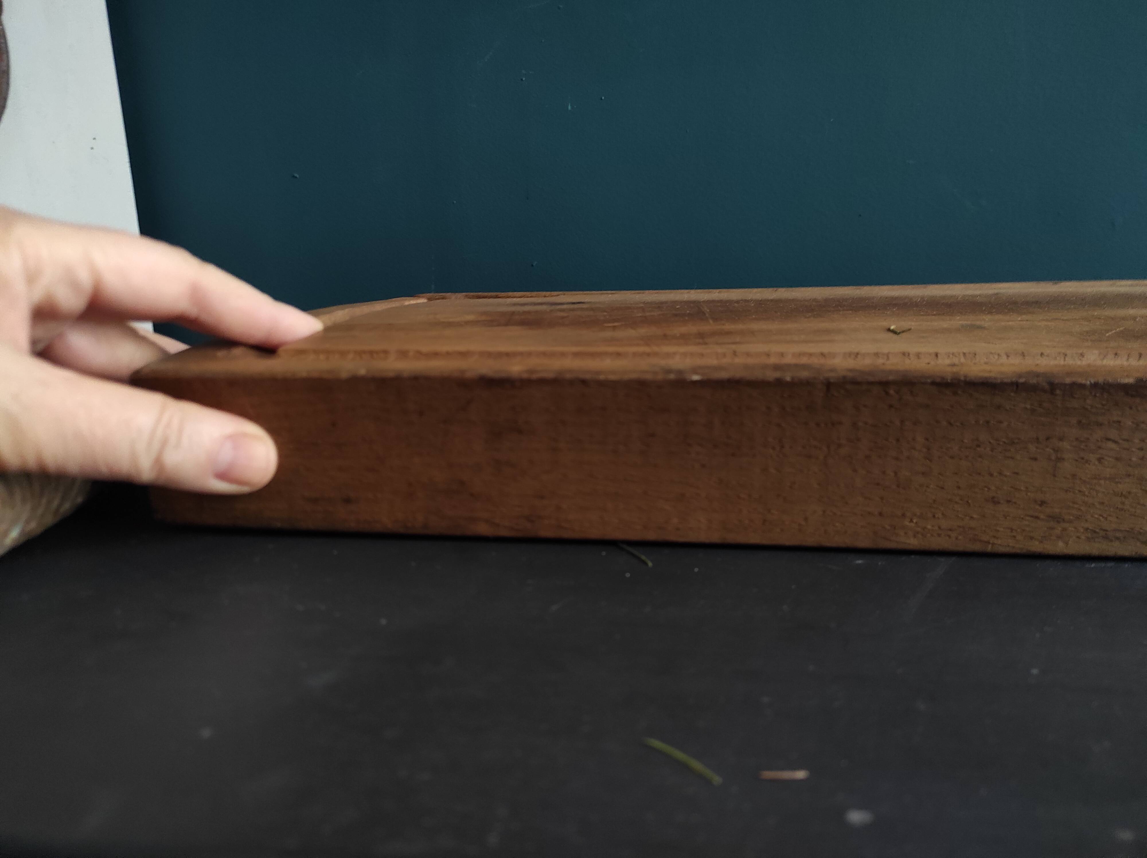 Large and heavy vintage French wooden chopping board
