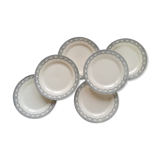 Serving of 6 plates in iron earth, Salins