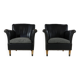 Ensemble de deux fauteuils club en cuir design danois