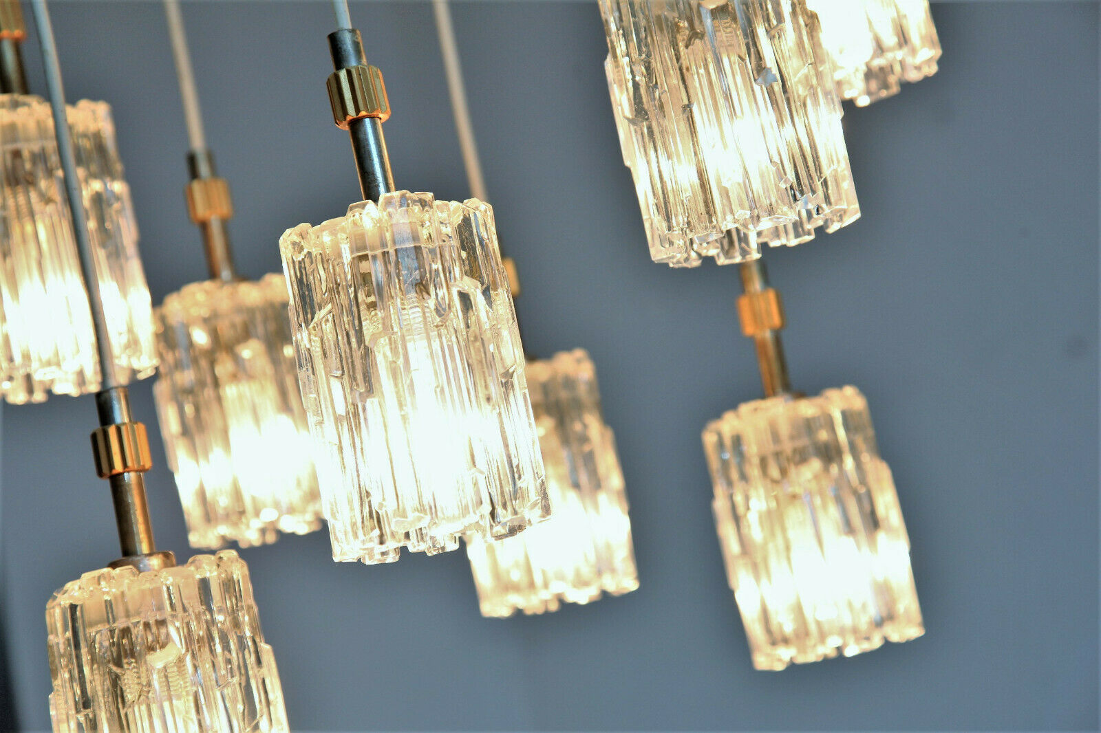 Modernist Crystal hanging 7 Fires, Germany 60s