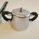 Teapot and sugar pot stainless steel vintage art deco style