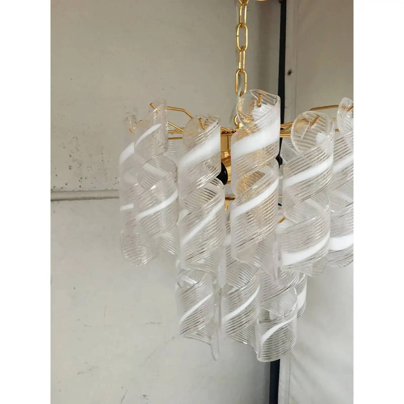 Murano Glass Virgola Chandelier by Simoeng