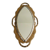 Large papier-mâché mirror, inlays and mirror marquetry.