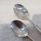 2 Christofle goldsmith mocha and coffee spoons, Duo model, 10 & 13.5cm