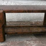 Workbench in raw wood with the press