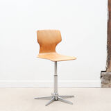 Vintage chair adjustable workshop beech chrome