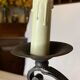 Pair of 3-light wrought iron candlesticks on vintage legs