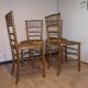 4 napoleon 3 golden wood bamboo chairs