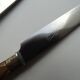 12 Art Deco cheese knives horn and stainless steel handles in case