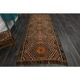 1970s Vintage Turkish Oushak Handmade Wool Cotton Orange Runner Rug 132X341