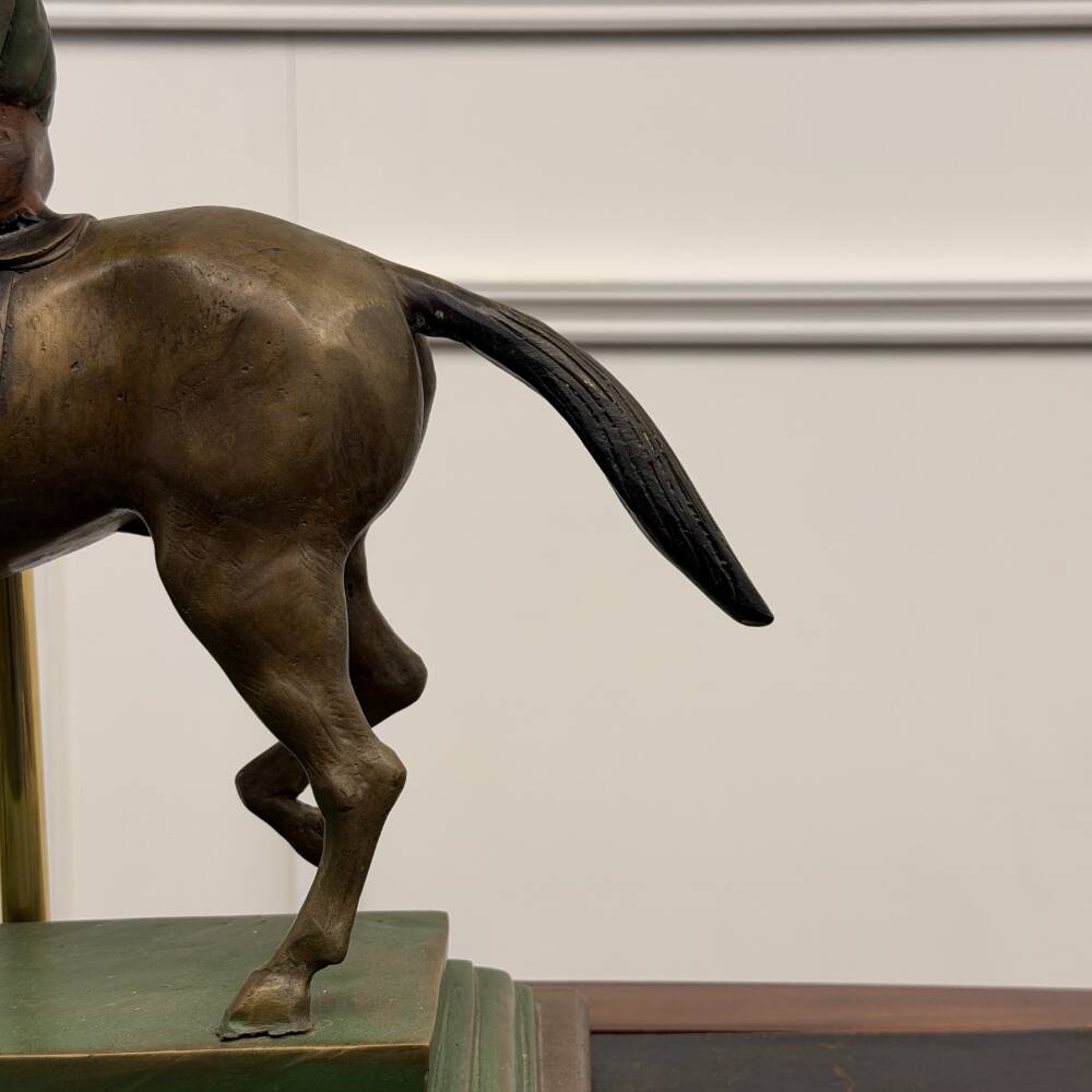 Classic English Bronze Horseman Table Lamp