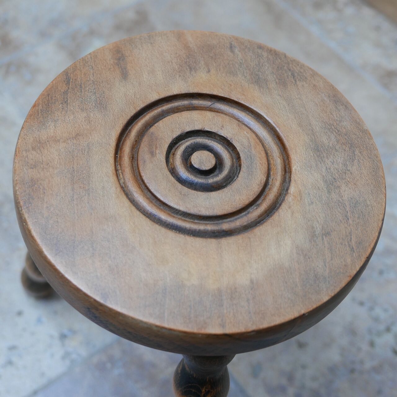 French mid-century bobbin stool