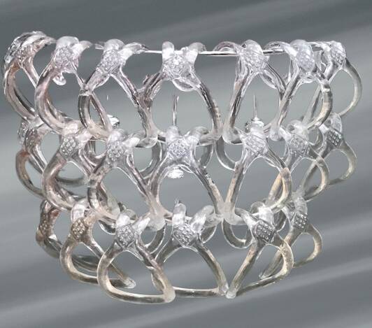 Art Deco Half-Moon Wall Light/Hot Water Bottle in Glass & Metal Links