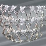 Art Deco Half-Moon Wall Light/Hot Water Bottle in Glass & Metal Links