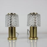 2 lampes de table en or du milieu du siècle, Kamenický Šenov, Preciosa, années 1970