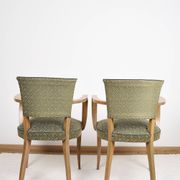 Pair of upholstered bridge armchairs.