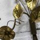 Pair of double flower bouquet sconces in brass 1960
