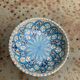 Two bowls, enameled ceramic cups, red and blue, artisanal, hand painted made in Italy