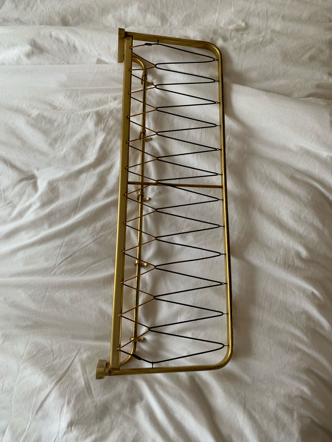Vintage wall coat rack in gilded metal