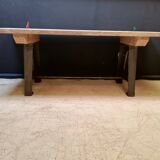 Table in wood and cast iron, industrial style, vintage