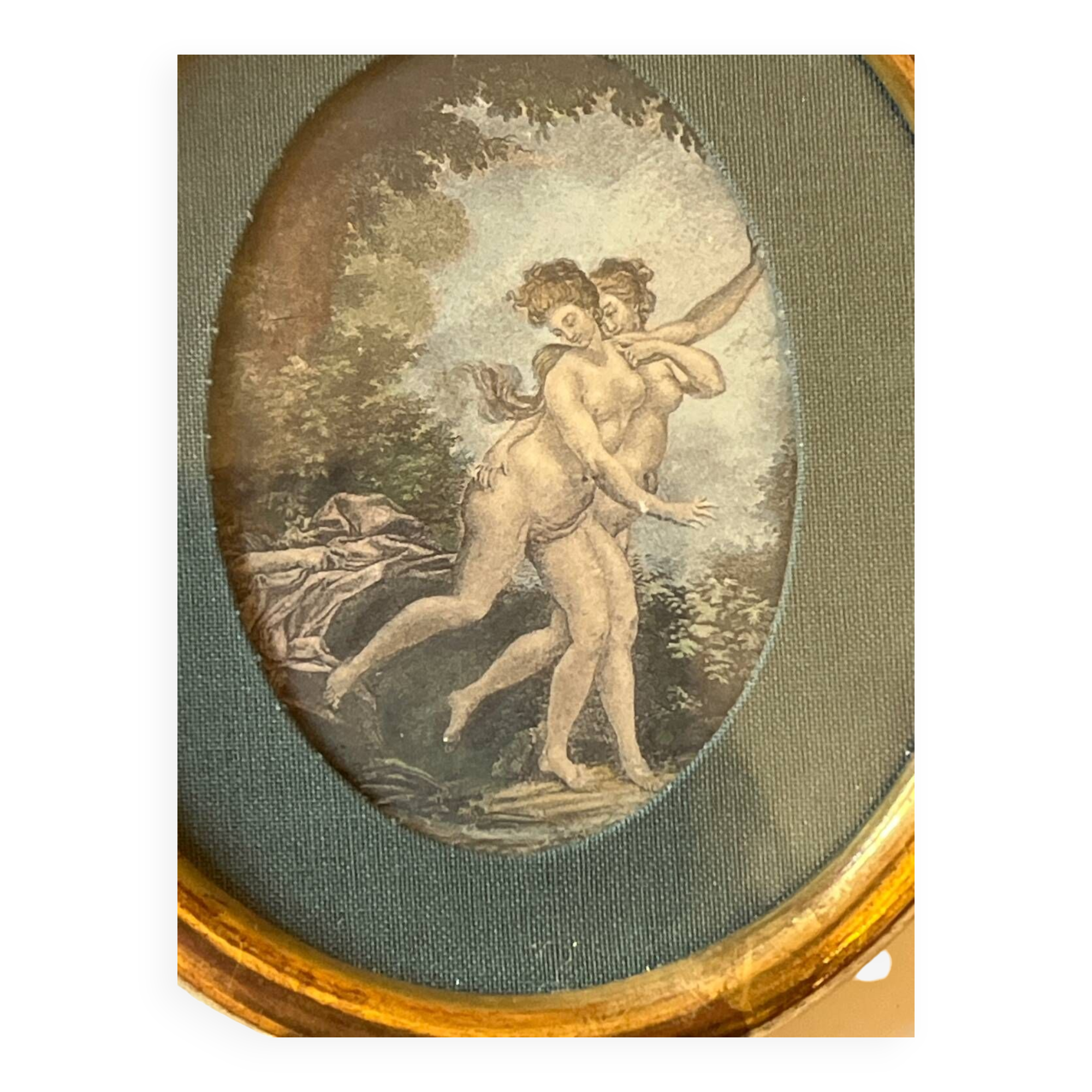 Rare small engraving entitled "The Flight of François Boucher"