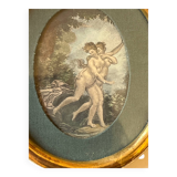 Rare small engraving entitled The Flight of Francois Boucher