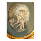 Rare petite gravure intitulee la fuite de francois boucher