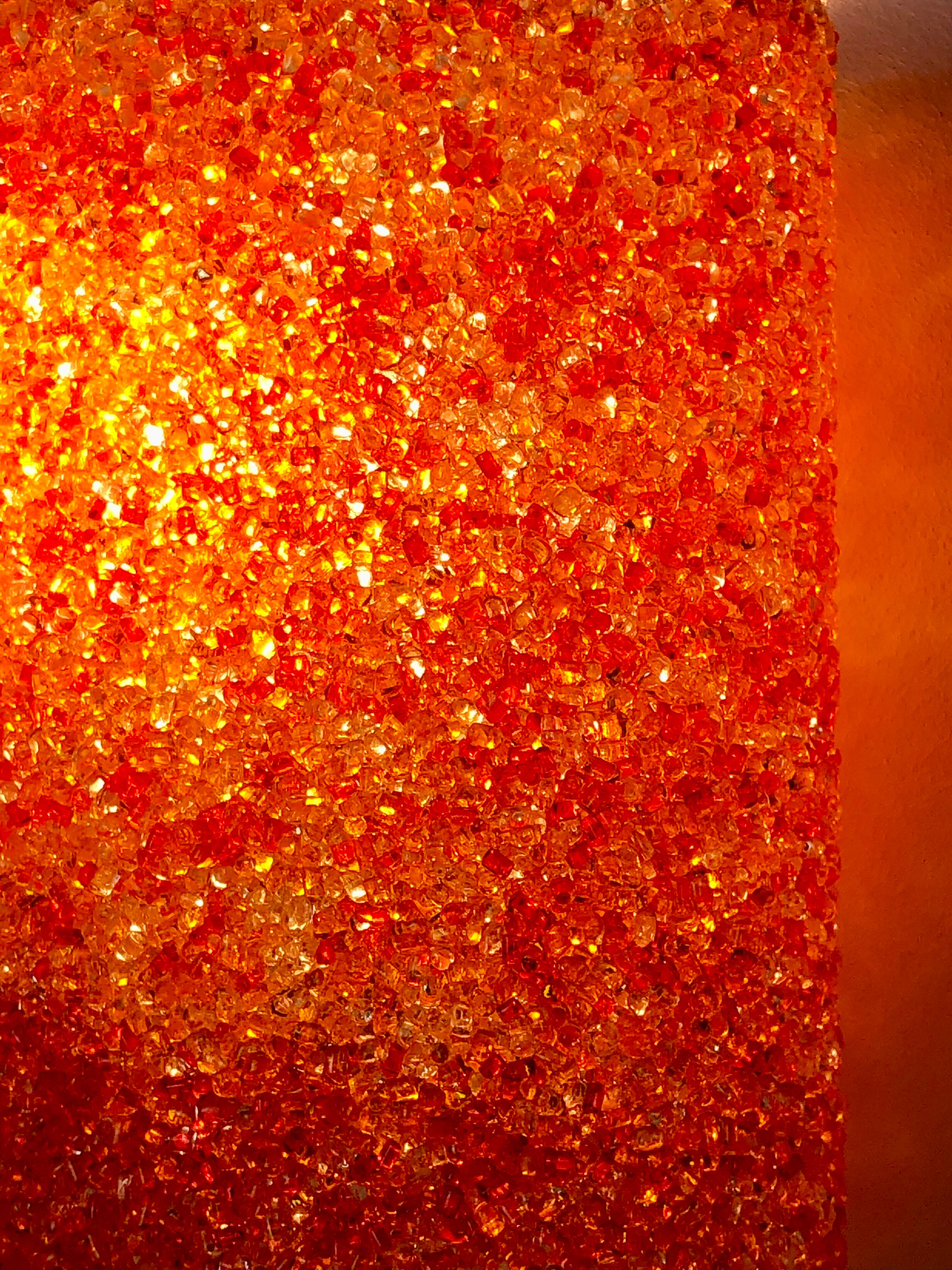 Wall lamps (the pair) in vintage orange Perspex 1960